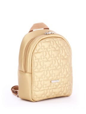 Стильний дитячий рюкзак з вышивкою, модель 0614 золото. Зображення товару, вид збоку.
