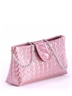 Стильна дитяча сумочка з вышивкою, модель 0628 пудрово-рожевий. Зображення товару, вид спереду.