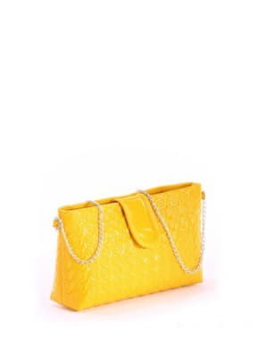 Стильна дитяча сумочка з вышивкою, модель 0632 жовтий. Зображення товару, вид спереду.