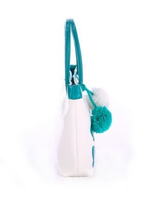 Стильна дитяча сумочка з вышивкою, модель 0651 бірюзовий. Зображення товару, вид збоку.