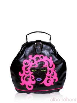 Шкільний рюкзак з вышивкою, модель 141421 чорний. Зображення товару, вид збоку.