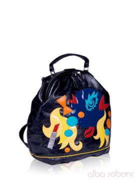 Шкільний рюкзак з вышивкою, модель 141422 чорний. Зображення товару, вид спереду.