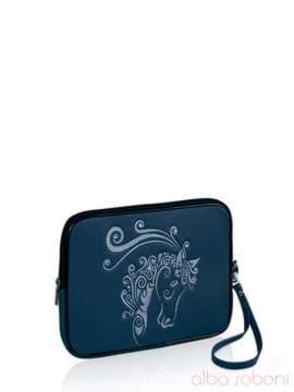 Шкільна сумка для планшета з вышивкою, модель 141081 синій. Зображення товару, вид збоку.
