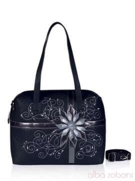 Шкільна сумка з вышивкою, модель 141402 чорний. Зображення товару, вид спереду.