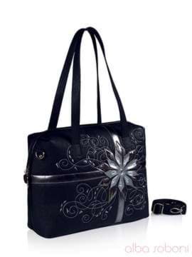 Шкільна сумка з вышивкою, модель 141402 чорний. Зображення товару, вид збоку.