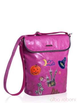 Брендова сумка з вышивкою, модель 141632 рожевий. Зображення товару, вид збоку.