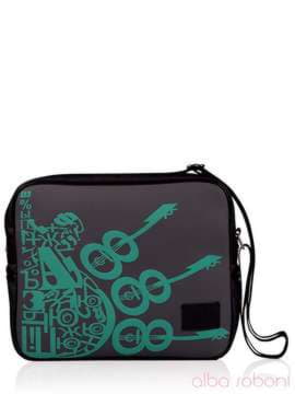Шкільна сумка з вышивкою, модель 130636 чорно-сірий. Зображення товару, вид спереду.