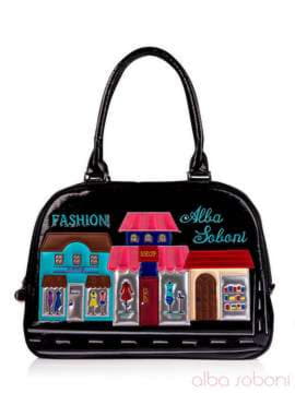 Шкільна сумка з вышивкою, модель 130697 чорний. Зображення товару, вид спереду.