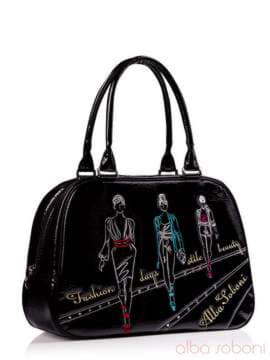 Шкільна сумка з вышивкою, модель 130702 чорний. Зображення товару, вид збоку.