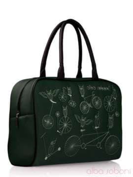 Стильна сумка з вышивкою, модель 130763 зелений. Зображення товару, вид збоку.