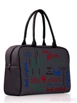 Модна сумка з вышивкою, модель 130764 сірий. Зображення товару, вид збоку.
