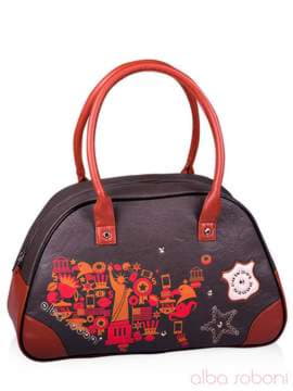 Модна сумка з вышивкою, модель 130881 сіро-коричневий. Зображення товару, вид спереду.