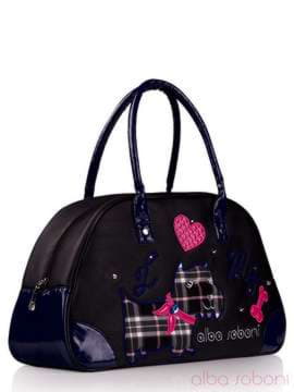 Шкільна сумка з вышивкою, модель 130885 чорний. Зображення товару, вид збоку.