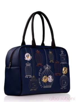 Шкільна сумка з вышивкою, модель 130765 синій. Зображення товару, вид збоку.