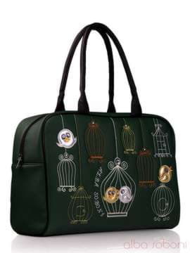 Шкільна сумка з вышивкою, модель 130765 зелений. Зображення товару, вид збоку.