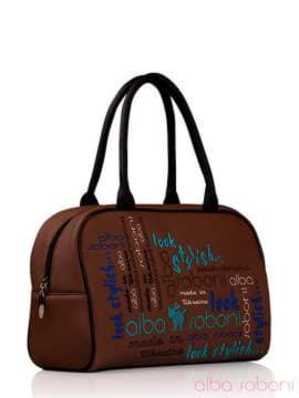 Модна сумка з вышивкою, модель 130774 коричневий. Зображення товару, вид збоку.