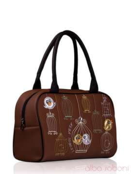 Модна сумка з вышивкою, модель 130775 коричневий. Зображення товару, вид збоку.