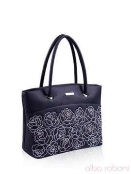 Модна сумка з вышивкою, модель 131117 чорний. Зображення товару, вид збоку.