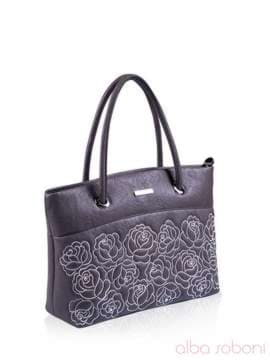 Стильна сумка з вышивкою, модель 131117 сірий. Зображення товару, вид збоку.