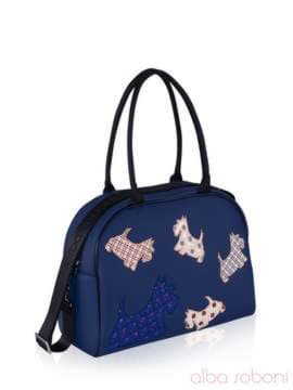 Шкільна сумка з вышивкою, модель 161501 синій. Зображення товару, вид збоку.