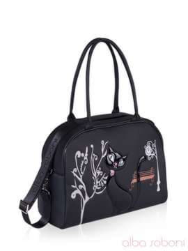 Шкільна сумка з вышивкою, модель 161503 чорний. Зображення товару, вид збоку.