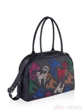 Шкільна сумка з вышивкою, модель 161505 чорний. Зображення товару, вид збоку.