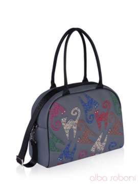 Шкільна сумка з вышивкою, модель 161505 сірий. Зображення товару, вид збоку.