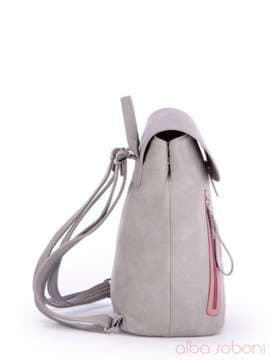 Літній рюкзак з вышивкою, модель 170121 сірий. Зображення товару, вид збоку.