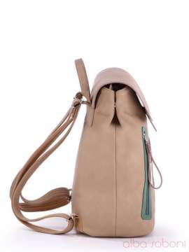 Літній рюкзак з вышивкою, модель 170122 бежевий. Зображення товару, вид збоку.