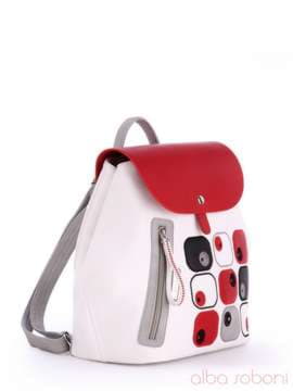 Стильний рюкзак з вышивкою, модель 170123 білий. Зображення товару, вид спереду.