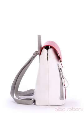 Стильний рюкзак з вышивкою, модель 170123 білий. Зображення товару, вид збоку.