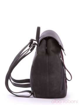 Модний рюкзак з вышивкою, модель 170126 темно сірий. Зображення товару, вид збоку.