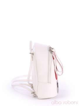 Літній міні-рюкзак з вышивкою, модель 170133 білий. Зображення товару, вид збоку.