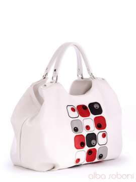 Літня сумка з вышивкою, модель 170103 білий. Зображення товару, вид збоку.