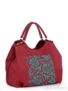 Стильна сумка з вышивкою, модель 170105 червоний. Зображення товару, вид збоку.