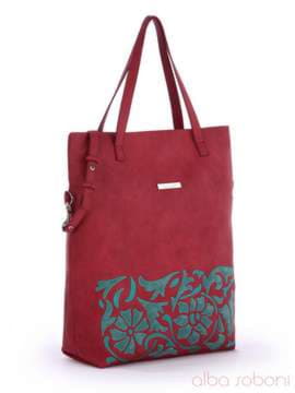 Модна сумка з вышивкою, модель 170115 червоний. Зображення товару, вид спереду.