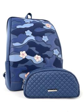 Фото товара: комплект (рюкзак та косметичка) n23007 синій. Фото - 1.