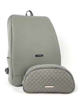 Фото товара: комплект (рюкзак та косметичка) n23008 світло-сірий. Фото - 1.