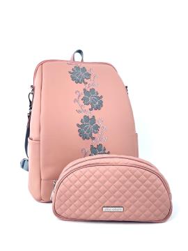 Фото товара: комплект (рюкзак та косметичка) n23012 рожевий. Фото - 1.