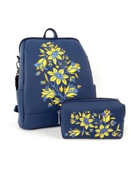 Фото товара: комплект (рюкзак та косметичка) n23013 синій. Фото - 1.