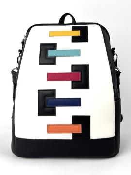 Фото товара: комплект (рюкзак та косметичка) n23017 чорно-білий. Фото - 2.