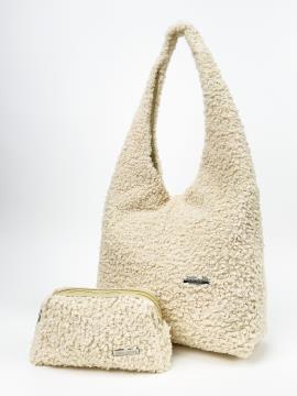 Фото товара: комлект (сумка та косметичка) n25096 молочний. Фото - 1.