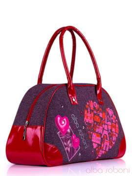 Літня сумка - саквояж з вышивкою, модель 130882 льон коричневий. Зображення товару, вид спереду.