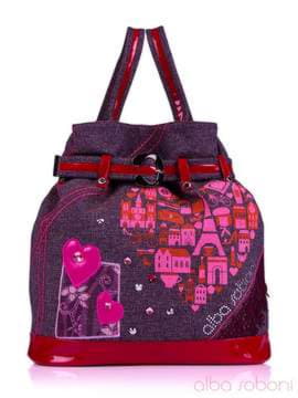 Жіноча сумка - рюкзак з вышивкою, модель 130872 льон коричневий. Зображення товару, вид спереду.