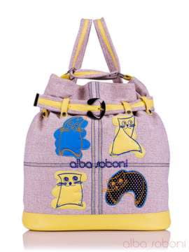 Літня сумка - рюкзак з вышивкою, модель 130874 льон бежевий. Зображення товару, вид спереду.
