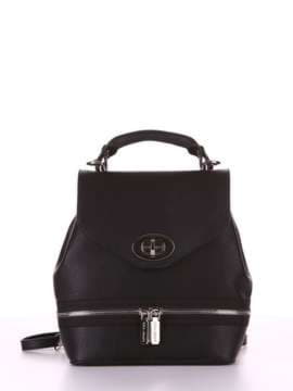 Модний міні-рюкзак, модель 180311 чорний. Зображення товару, вид спереду.