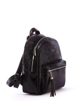 Стильний рюкзак з вышивкою, модель 171531 чорний. Зображення товару, вид збоку.