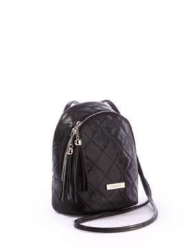 Жіночий міні-рюкзак з вышивкою, модель 171541 чорний. Зображення товару, вид збоку.