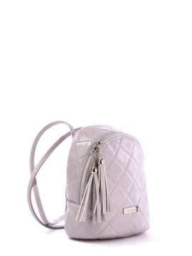 Жіночий міні-рюкзак з вышивкою, модель 171545 сірий. Зображення товару, вид збоку.