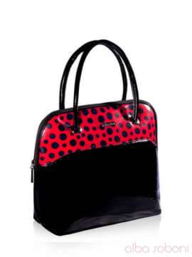 Стильна сумка, модель 131101 чорно-червоний. Зображення товару, вид збоку.